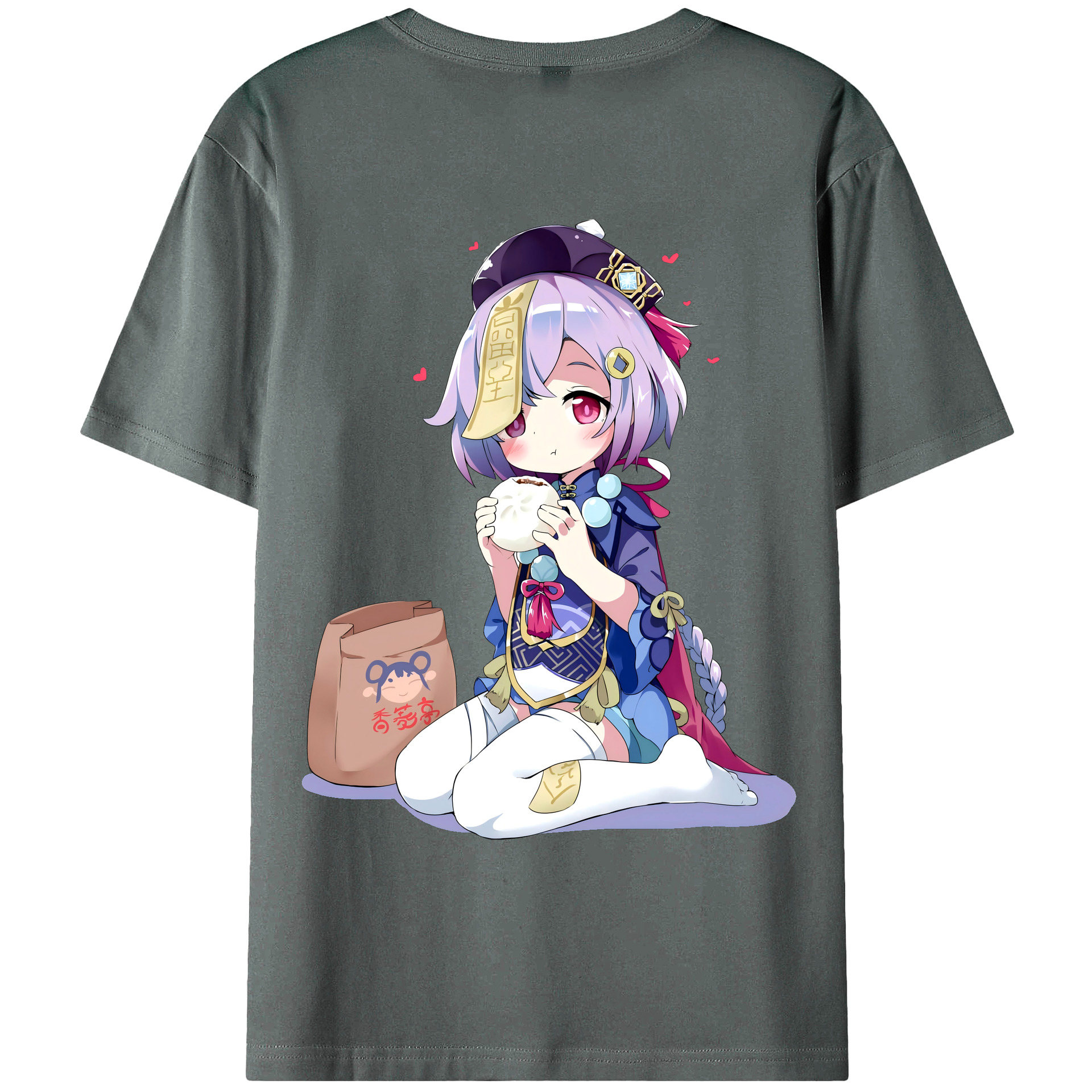 げんし神 七七 なな  genshin Nana 綿100％ メンズ半袖Tシャツ（バックプリント） 通気性